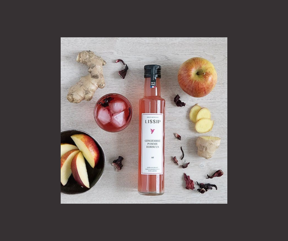 Sirop Gingembre Pomme Hibiscus 25cl - SIROPS LISSIP